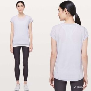 Lululemon Another Mile Short Sleeve: Heathered Sheer Lilac Sz6. EUC
